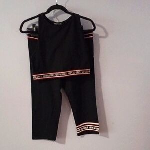 Terranovo .Black Athletic Set with Red And White Accents